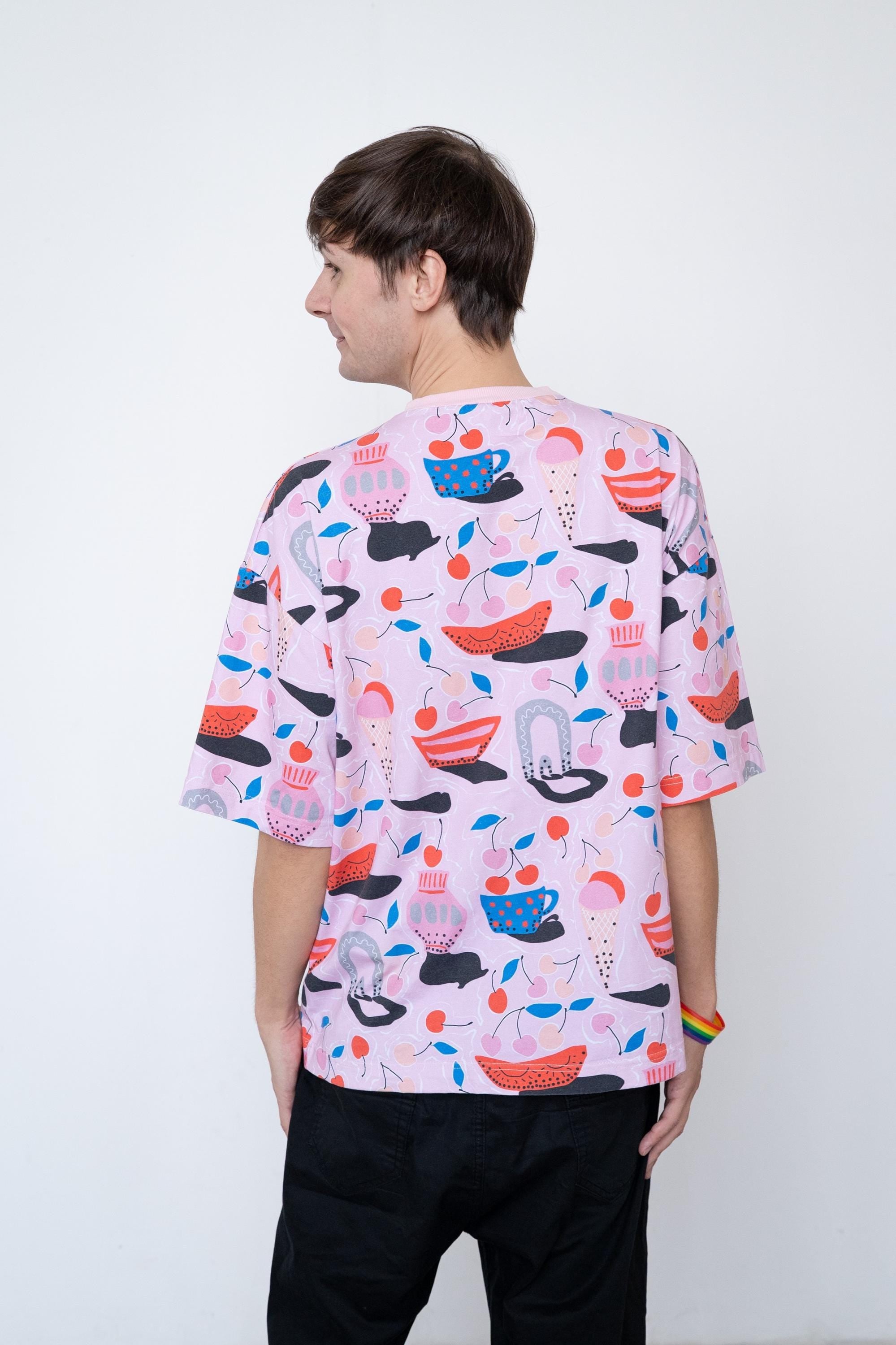Cherry Delight Oversize Unisex Boxy Fit Triko