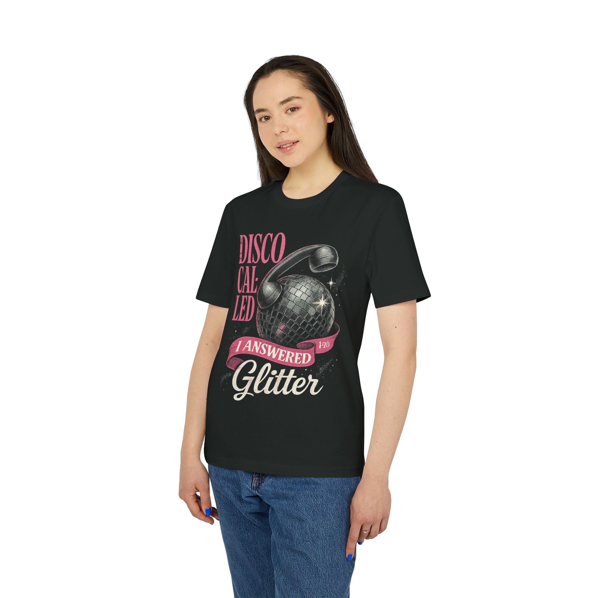 Disco Called  I Answered Glitter – Unisex Party Tričko | Retro Disco koule