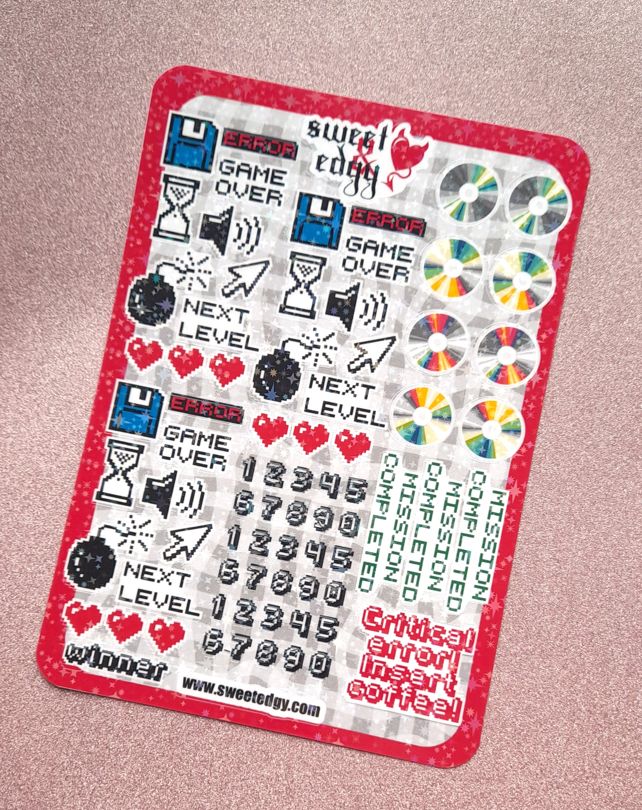 Samolepkový arch A6 *Iconic* – lesklé holografické voděodolné samolepky