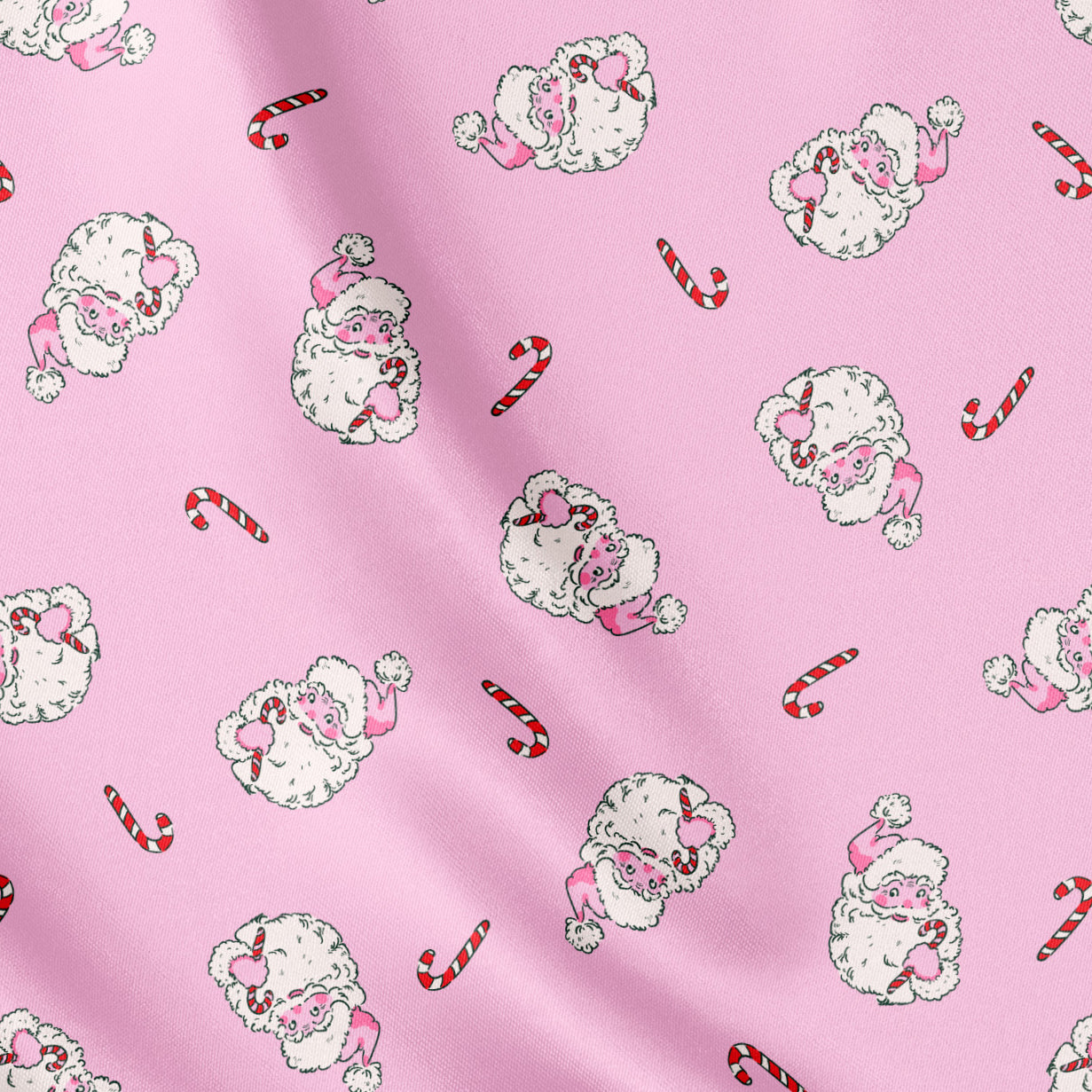 Autorská Látka Santa v růžové