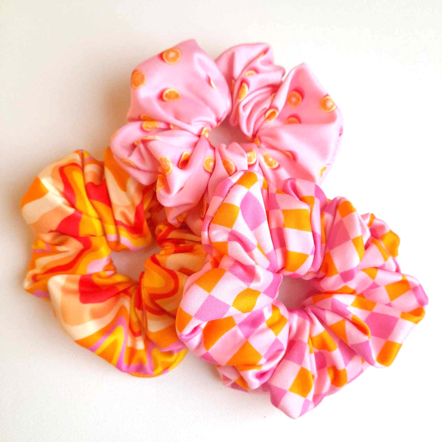 Dopaminová sada scrunchies Citrus & Waves Trio