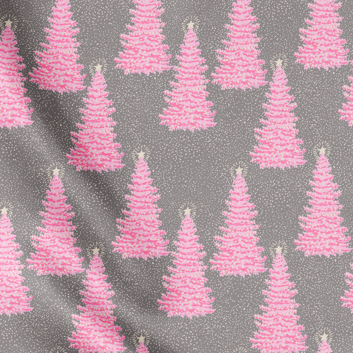 Autorská Látka Vánoční růžové stromky