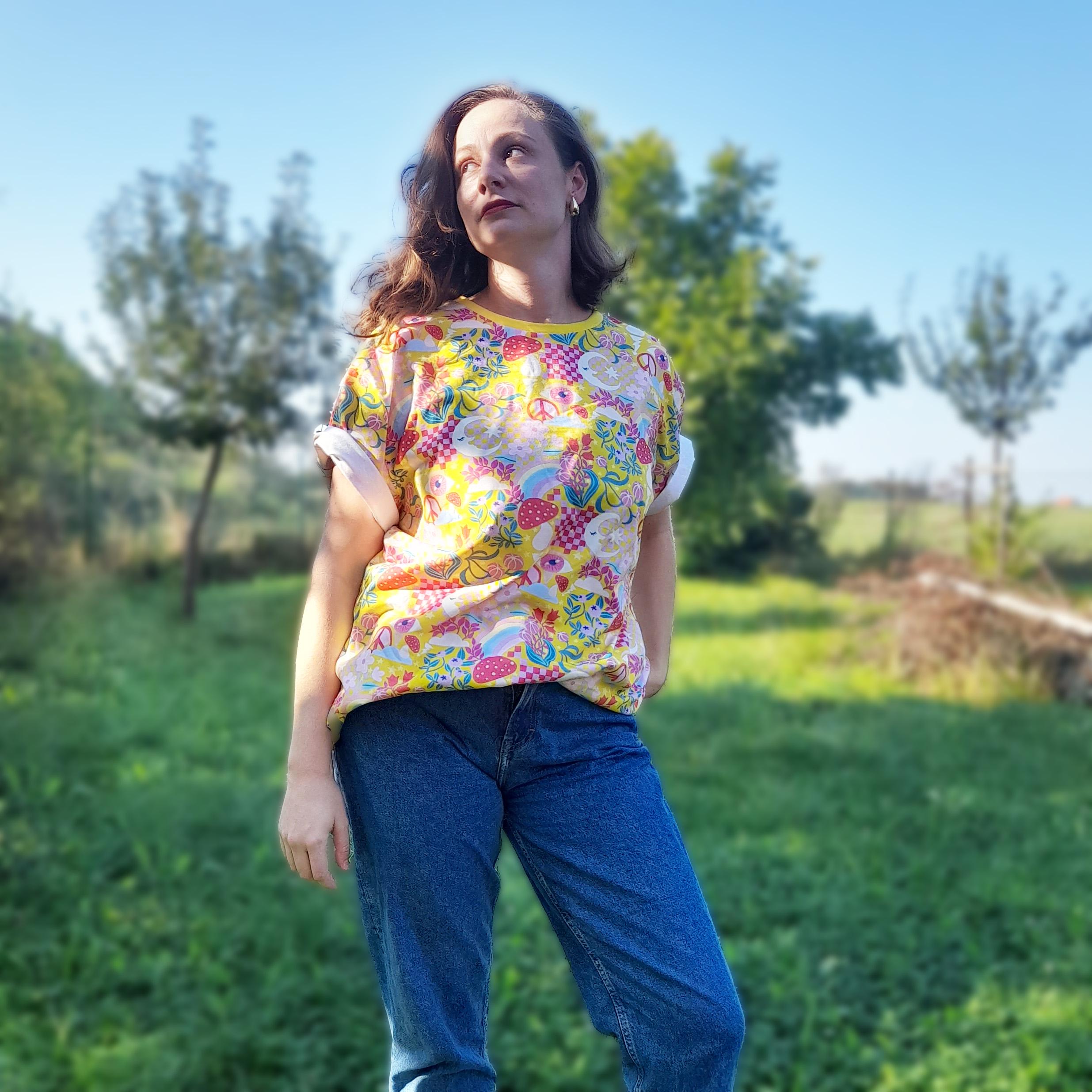 Rainbow Fighter T-Shirt | Oversized Unisex Boxy Fit Tee | Bold Rainbow Print Streetwear | Organic Cotton Dopamine Graphic Top XS–5XL