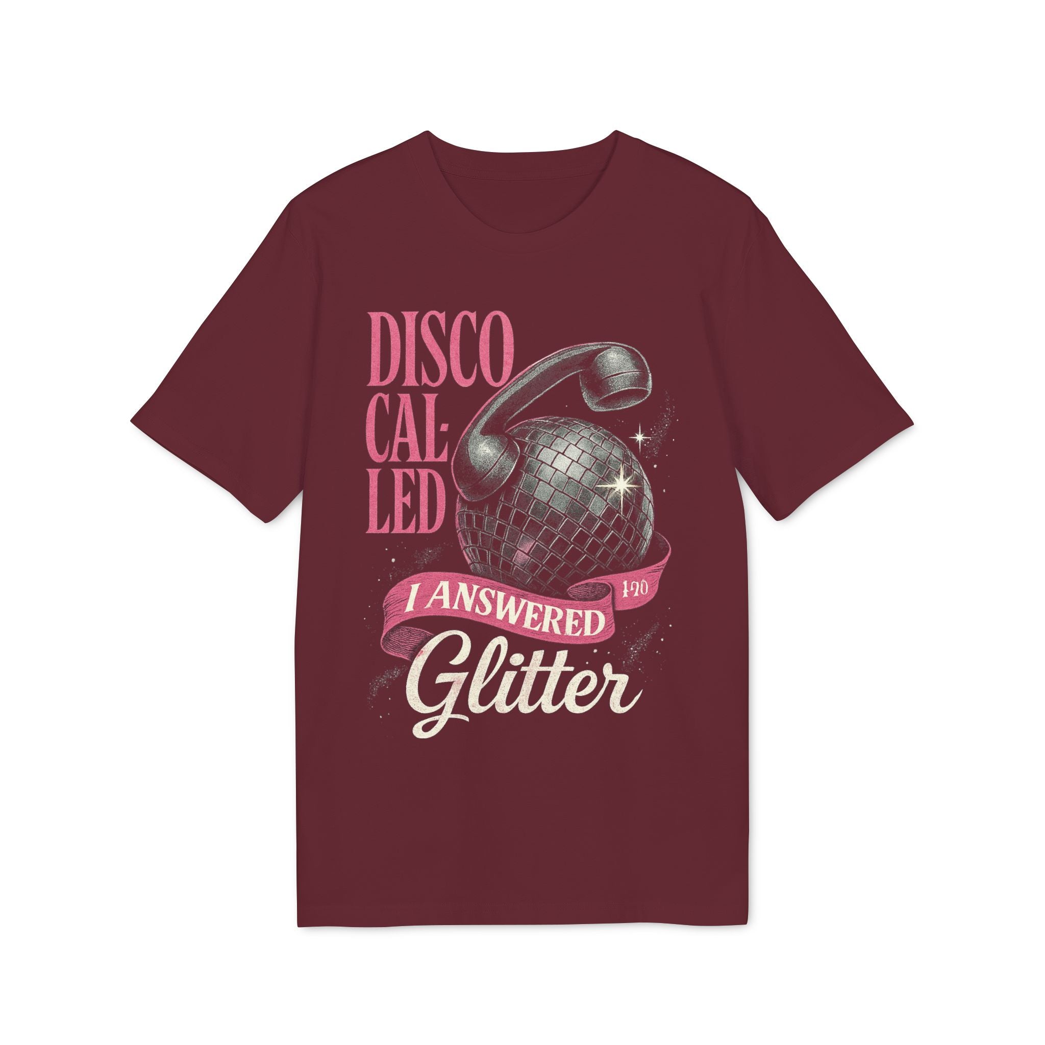 Disco Called  I Answered Glitter – Unisex Party Tričko | Retro Disco koule