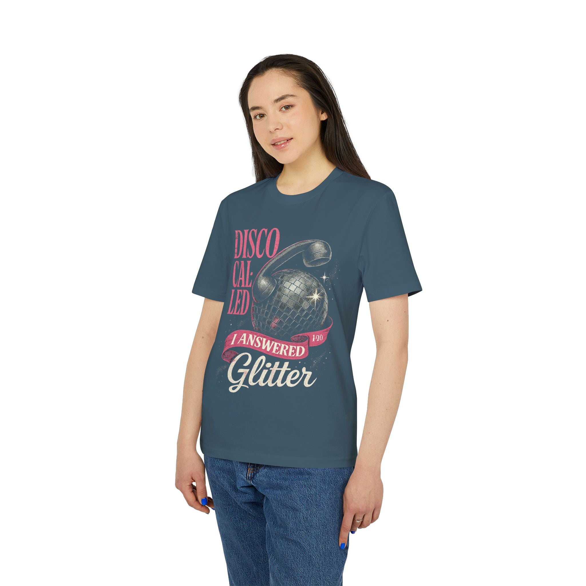 Disco Called  I Answered Glitter – Unisex Party Tričko | Retro Disco koule