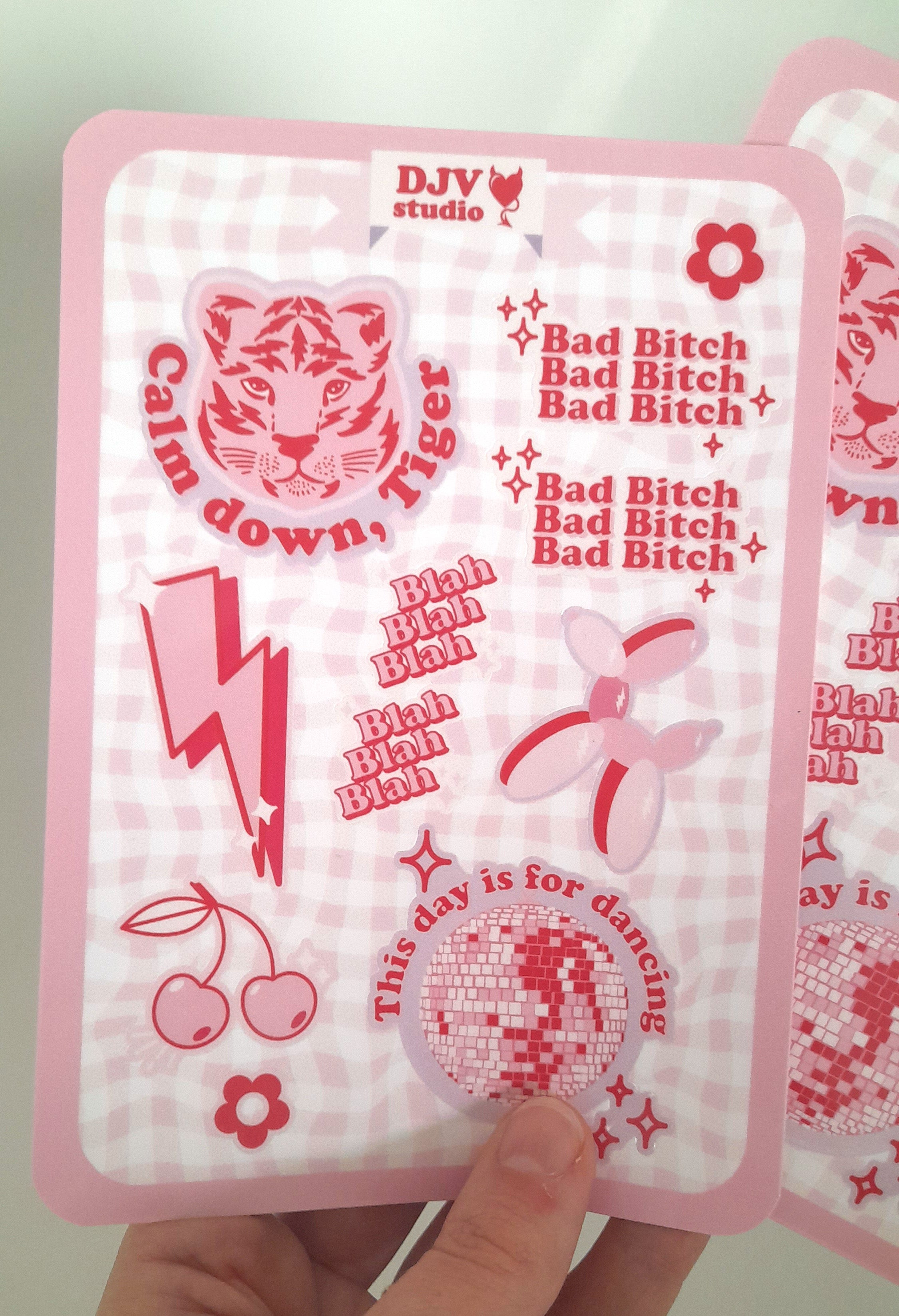 Dopaminový samolepkový arch – lesklé voděodolné samolepky Sweet & Edgy