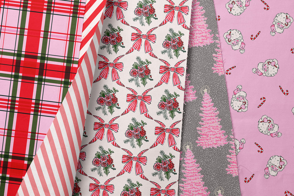 Autorská Látka Santa v růžové