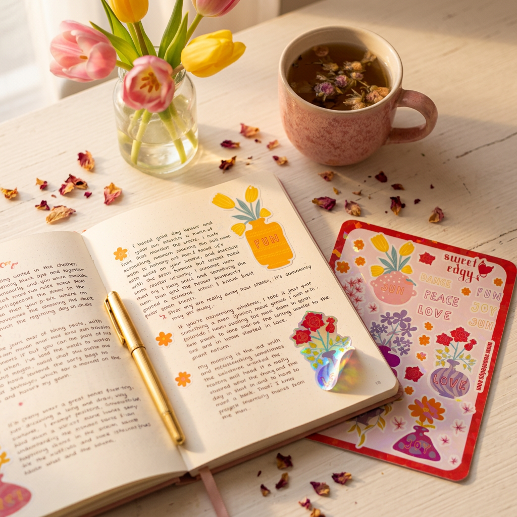 Girl Energy Power sticker sheet – shiny waterproof stickers for bold girls