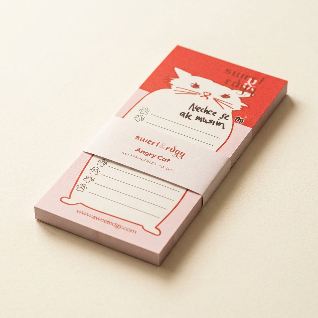 To-do blok Angry Cat – detail linek s kočičími tlapkami