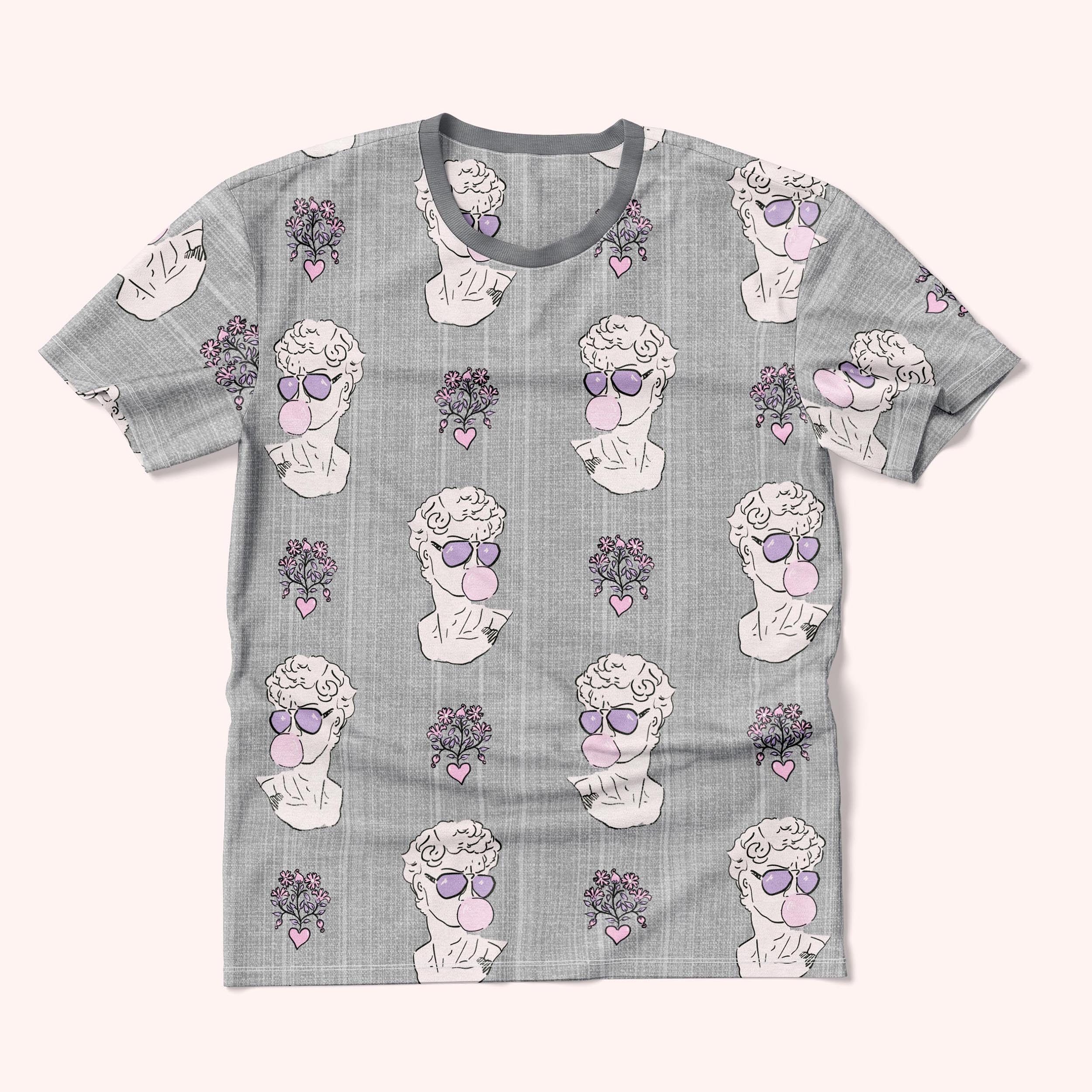 David’s Head Dopamine T-Shirt | Oversized Unisex Boxy Fit Tee | Organic Cotton Renaissance Statue Print | Artistic Streetwear Top XS–5XL