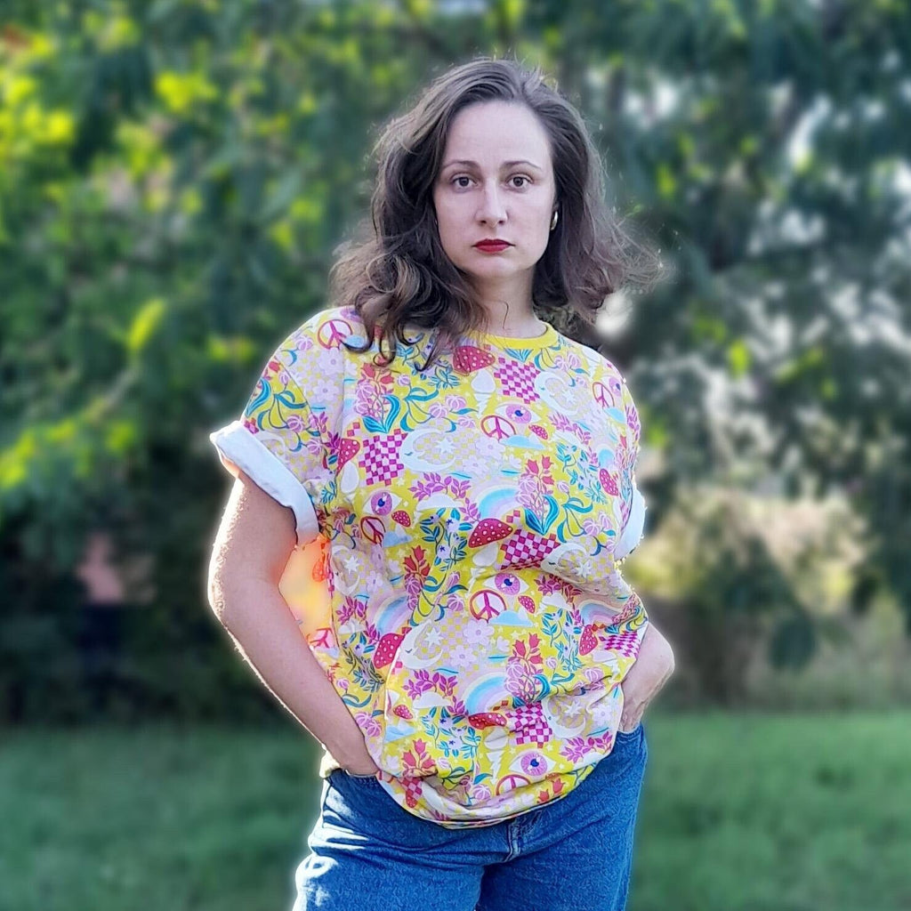 Rainbow Fighter T-Shirt | Oversized Unisex Boxy Fit Tee | Bold Rainbow Print Streetwear | Organic Cotton Dopamine Graphic Top XS–5XL