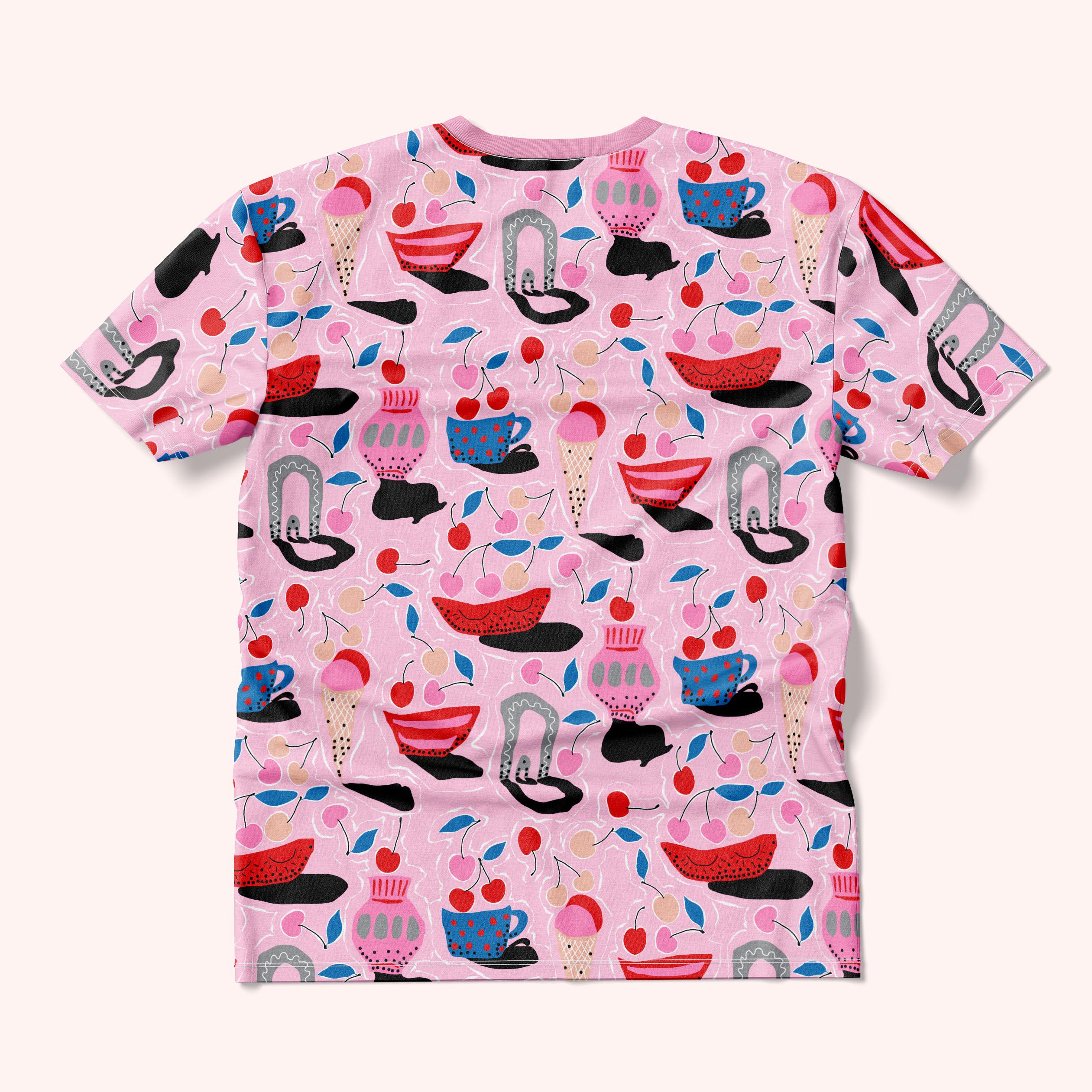 Cherry Delight Oversize Unisex Boxy Fit Triko