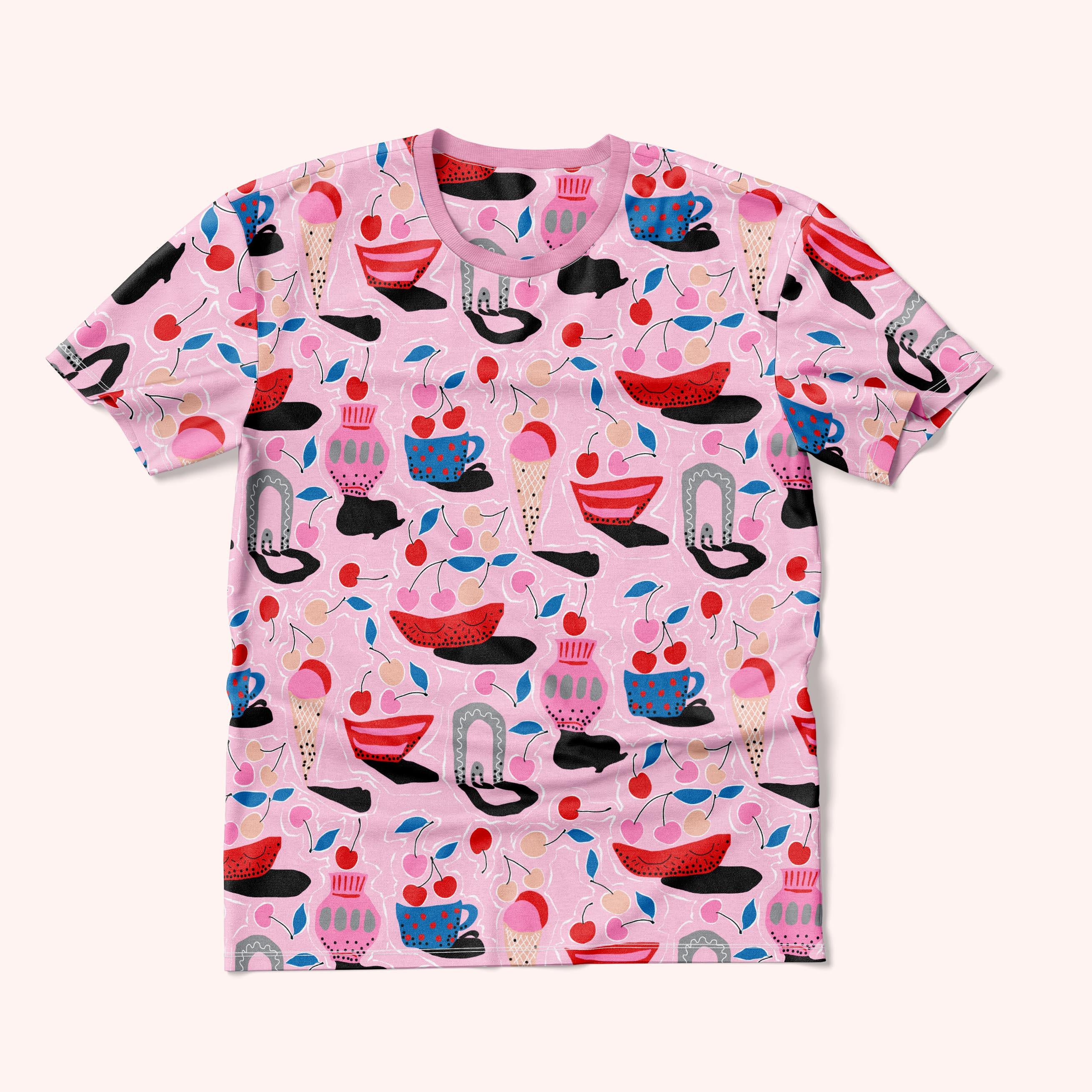 Cherry Delight Oversize Unisex Boxy Fit Triko
