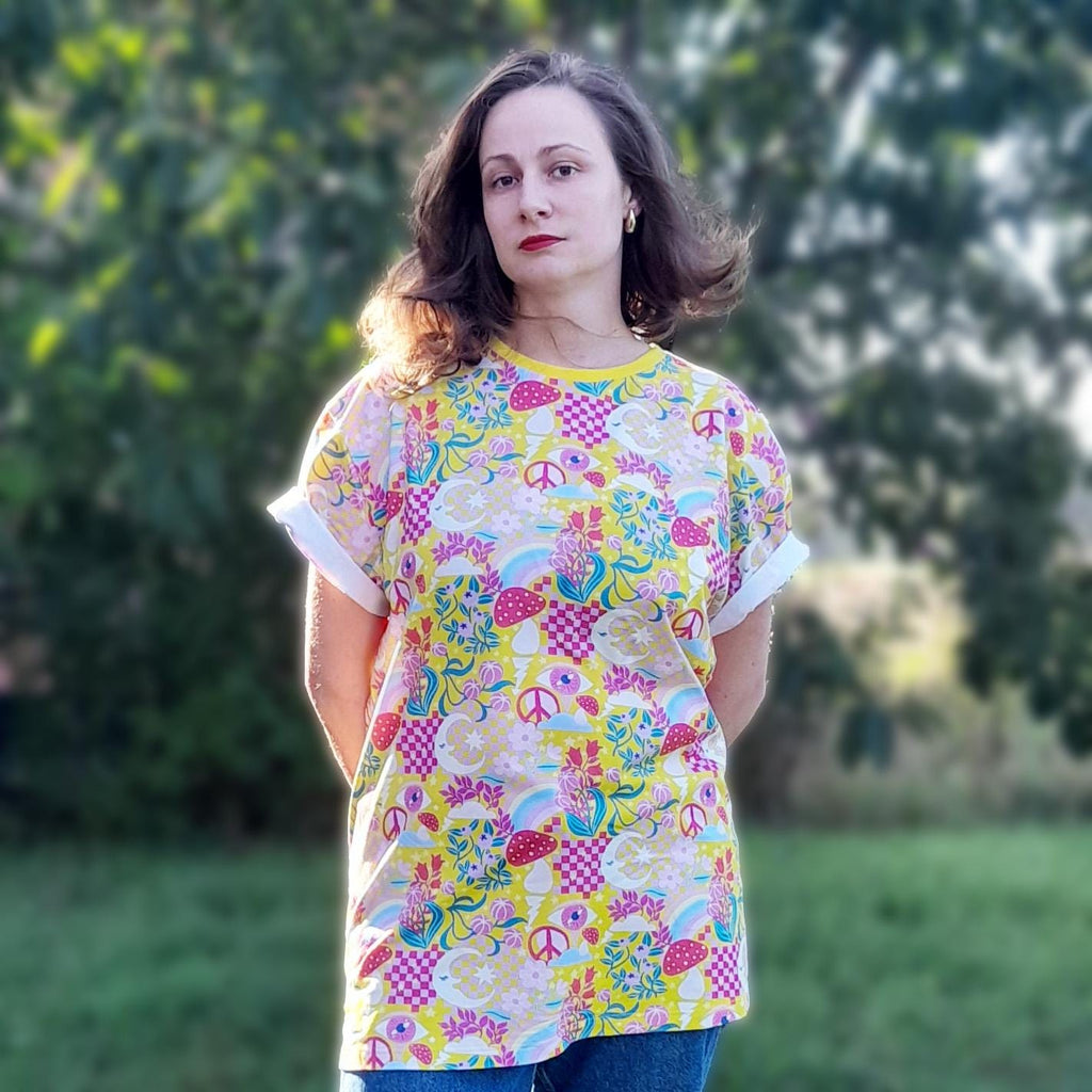 Rainbow Fighter T-Shirt | Oversized Unisex Boxy Fit Tee | Bold Rainbow Print Streetwear | Organic Cotton Dopamine Graphic Top XS–5XL
