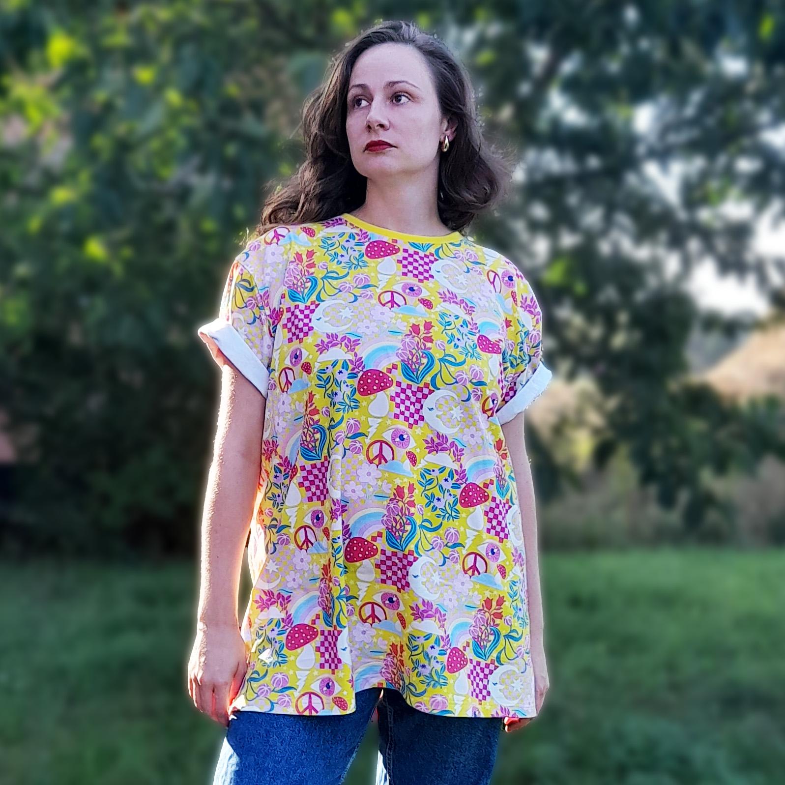 Rainbow Fighter T-Shirt | Oversized Unisex Boxy Fit Tee | Bold Rainbow Print Streetwear | Organic Cotton Dopamine Graphic Top XS–5XL