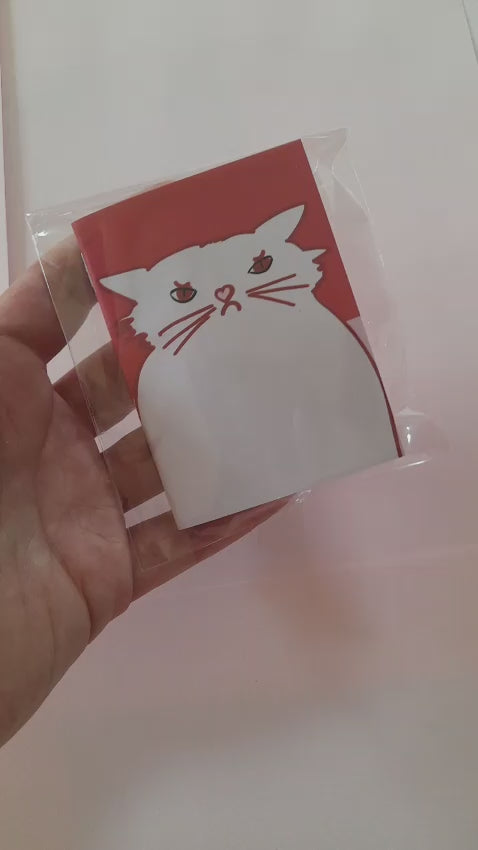 Zápisník A7 Angry Cat — kapesní notýsek s růžovými listy